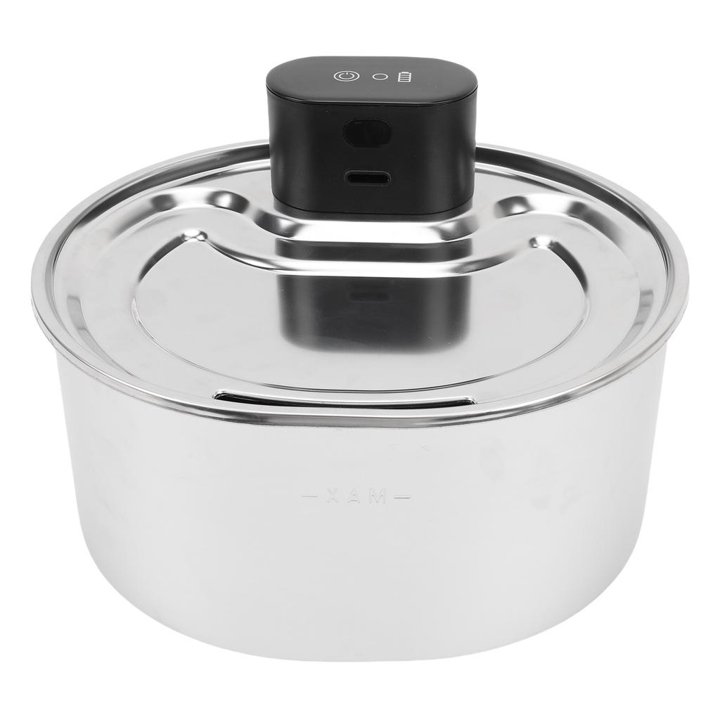 Pet Water Fountain with Motion Sensor 3.2L Rechargeable Water Electricity Separation Automatic Stainless Steel Cat