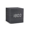 Square Digital LED Alarm Clock Wood Retro Glow Clock Desktop Table Decor Voice Control Snooze Function Desk Clock