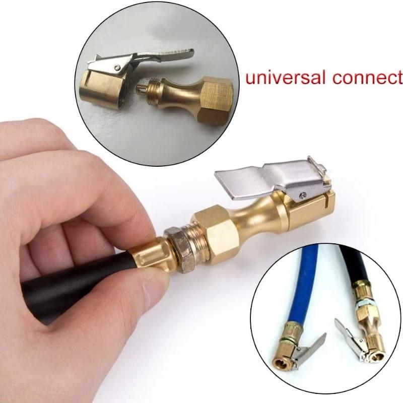 Car Tire Air Chuck Inflator Pump Valve Connector Clip-on Adapter Brass 6mm/8mm Tyre Wheel