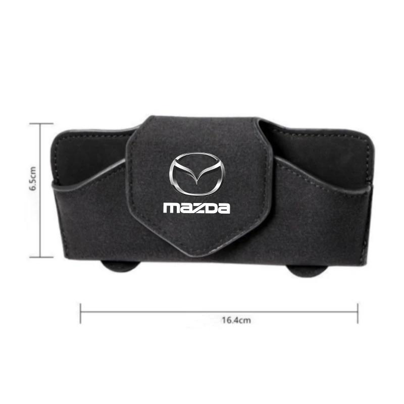 2025 Heißer Auto-Sonnenschutz Brillenetui Sonnenbrillenclip Karten-Ticket-Halter für Mazda 6 3 CX5 5 2 323 CX7 Demio Atenza Axela MX30 CX30