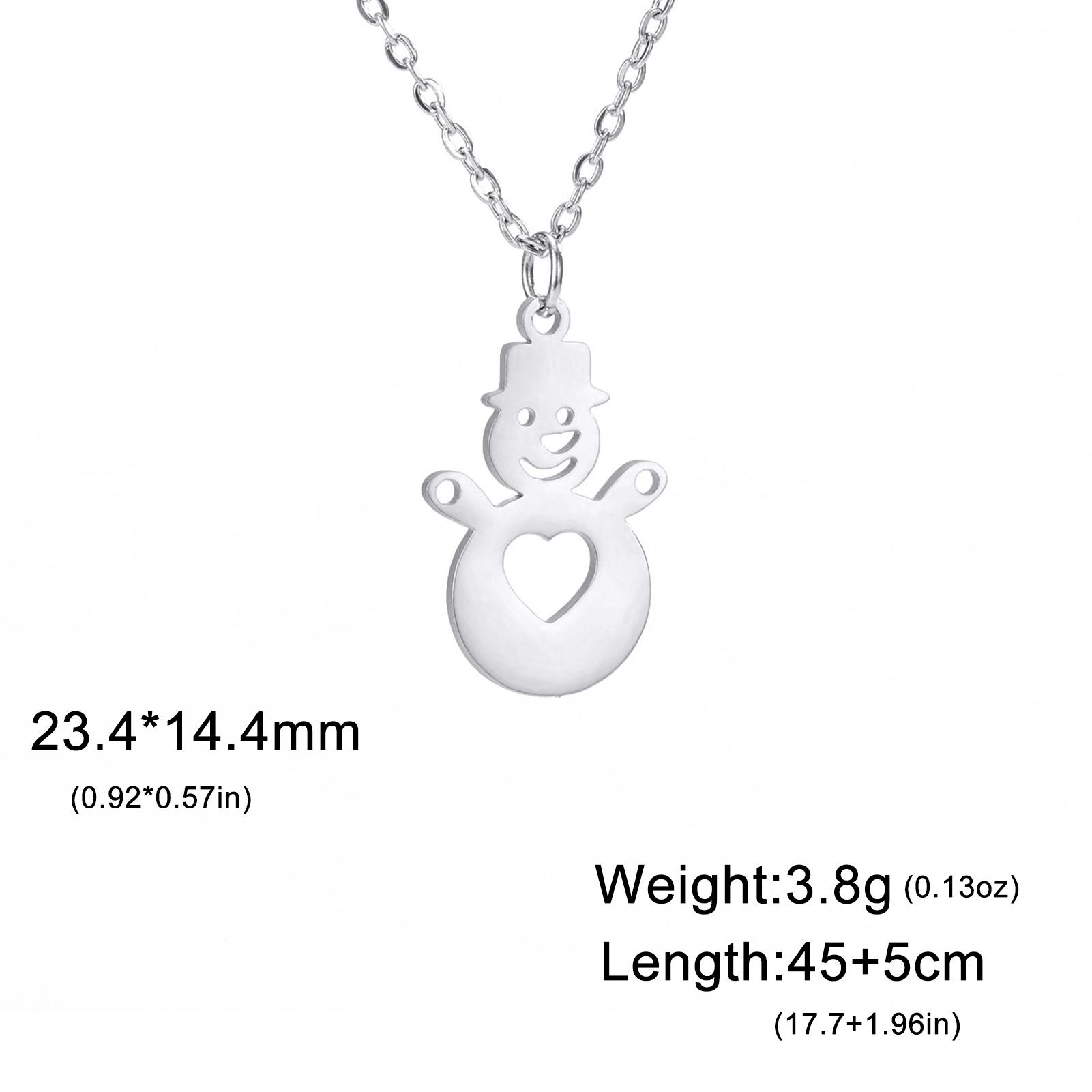 

Snowman Female Necklace Stainless Steel Valentine s Day Gifts for Girlfriend Link Chain Jewelry one the Neck Gold Color 2026