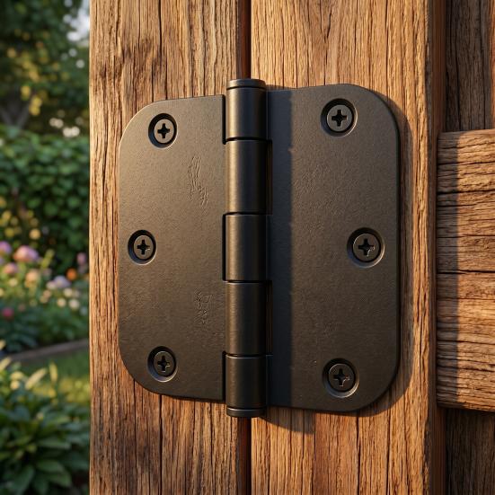 1/5Pcs Rounded Matte Black Door Hinges Flat Iron Bifold Residential Standard Bedroom Indoor House Door Hardware Essentials Accessories