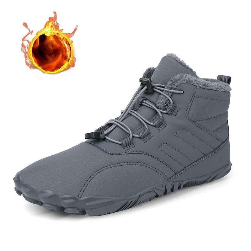 Winter Mid-Length Schneestiefel, Herren Warme Baumwollschuhe mit Fleece, Rutschfeste Wanderschuhe, Dicke Outdoor-Schuhe