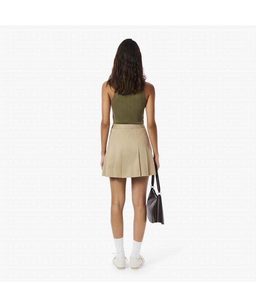 Lacoste Women'S Cotton Gabardine Pleated Mini Skirt Jf8001-55N 02S