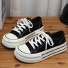 Scarpe da Ginnastica da Donna in Tela Autunnali Suola Spessa Scarpe Sportive Casual Comode Antiscivolo Moda Punta Tonda Stringate Scarpe con Plateau