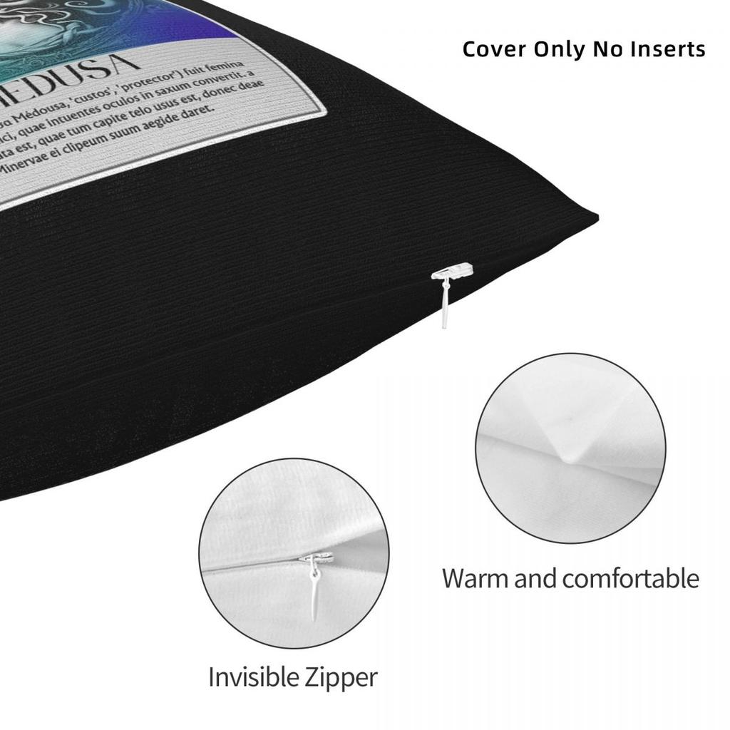 Ancient Greece Medusa Gorgon Vintage Style Square Pillowcase Cushion Cover Pillow Case Throw Pillow Cover for Home Bedroom Car