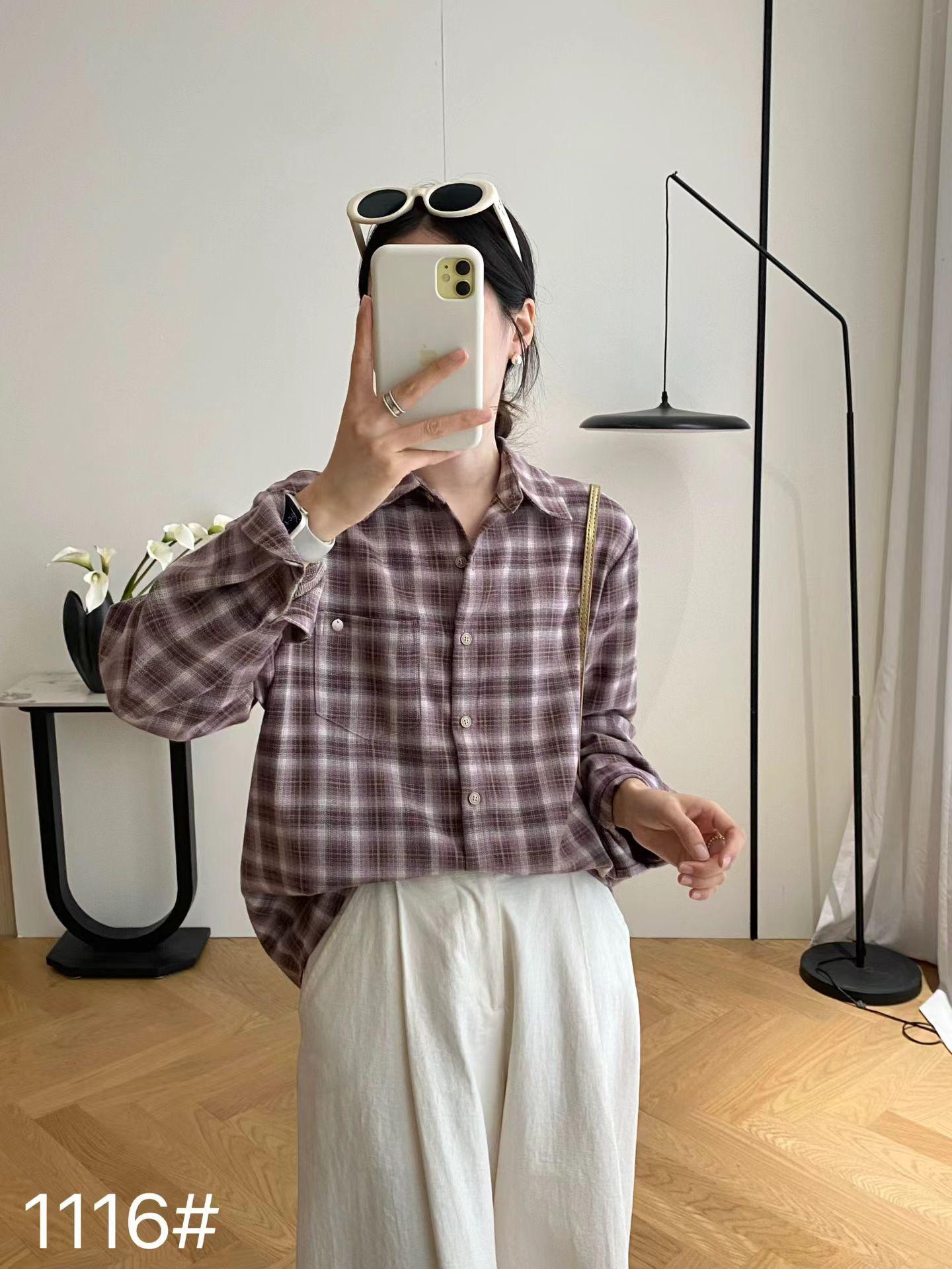 Hong Kong-Style Plaid Shirt Jacket: Women s Autumn Layering Essential M (80-110)