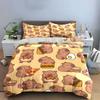 Capybaras eating various foods. Bedding sets Duvet cover sets Duvet covers Pillowcases(1 * Duvet Cover 2 * Pillowcases without duvet insert)