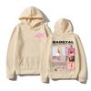 Bluza z kapturem z nadrukiem wzoru raperki Bad Gyal Modna Retro Unisex Bluza Klasyczna Estetyka Oversize Harajuku