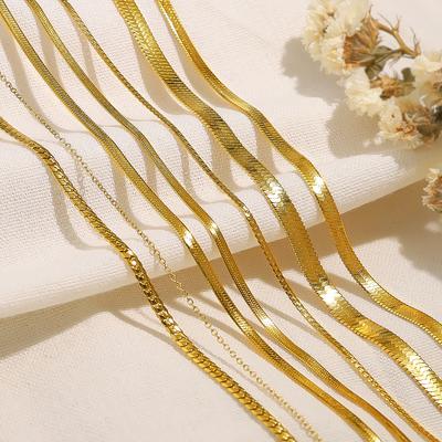 Special For Wind Stainless Steel Snake Bone Necklace, Fashionable And Versatile, Non-Fading Titanium Steel Blade Chain Plain Chain Accessories