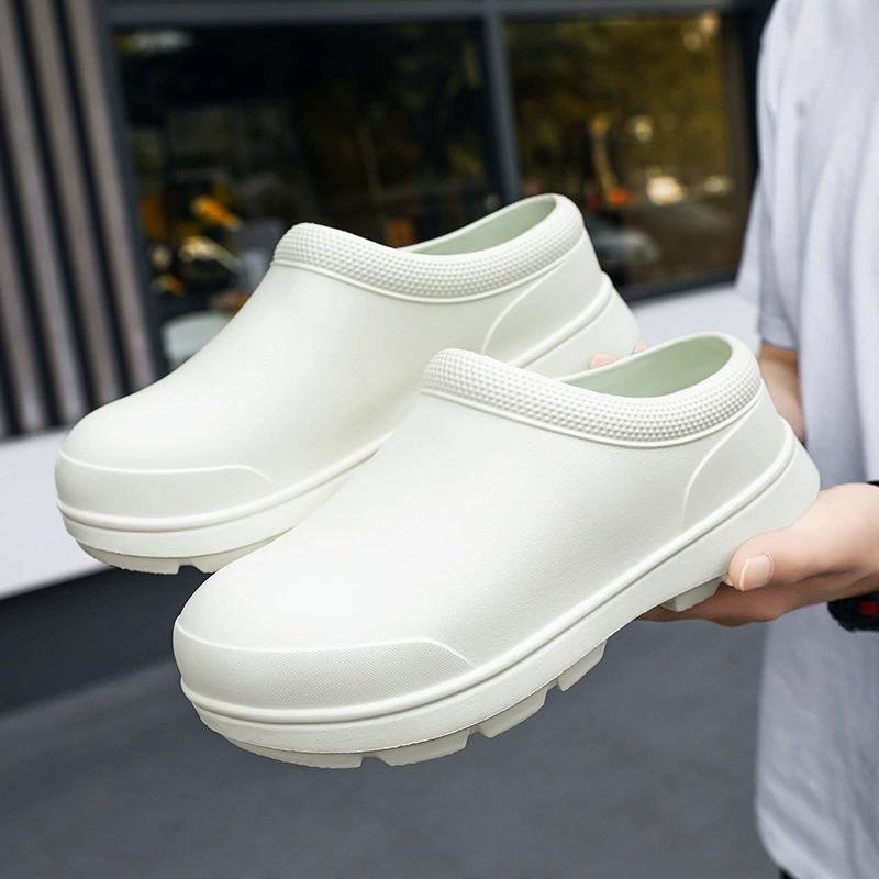 Unisex EVA Hausschuhe Rutschfest Wasserdicht Ölfest Küchenschuhe Indoor Lässig Flach Baumwollpantoffeln Weiche Sohle Klobige Sandalen