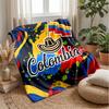 Colombia Football Printed Flannel Blanket Skin Friendly Warm Decorative Throw for Indoor Couch Bed Daily Use