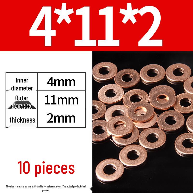 2mm Pure Red Copper Sealing Ring Marine Instrument Flat Washer