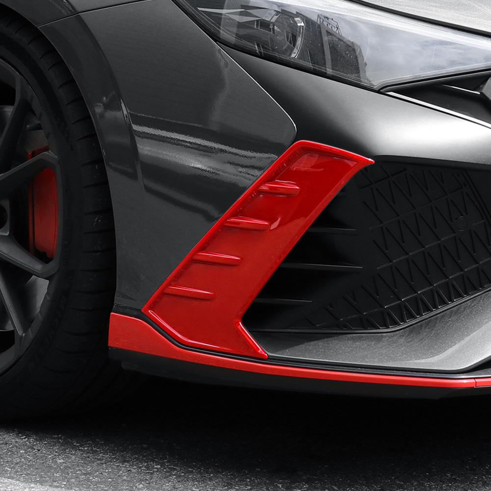 For Hyundai Elantra CN7 N Line (A) Red Exterior Style Front Bumper Side Fog Light Lamp Frame Decoration Cover Trim
