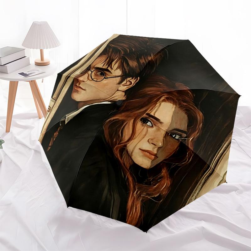 1pc Harry Potter Automatic Open/Close Umbrella Sturdy Iron Frame, Compact Travel Umbrella - Perfect Gift for Women, Men A0829118