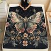 Schmetterling in den Blumen Druck Flanelldecke, Hohe Qualität, Bequem für Alle Jahreszeiten, Heimdekoration, Wärme und Komfort