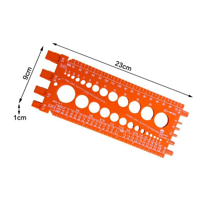 1Pc Nut Bolt Screw Gauge Multi Functional Inch Metric Quick Identification Nut Bolt Thread Check Protable Thread Measuring Tool