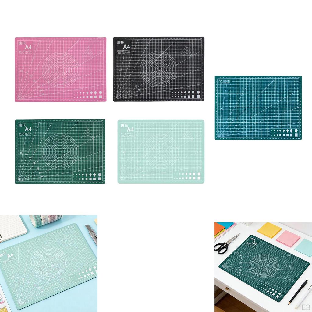 Cutting Pad Double Sided Gridded Table Protector PVC Material Clear Measurement Lines