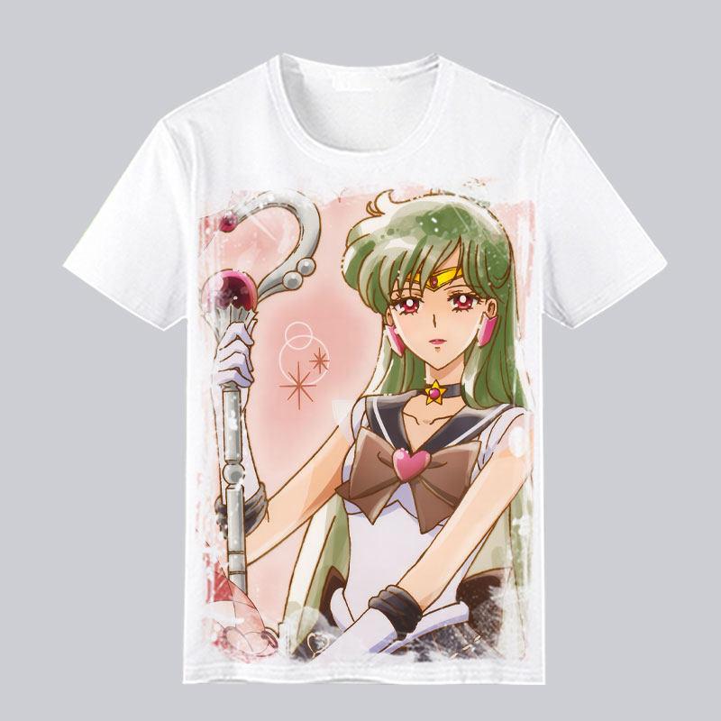 

Japanese Girl Warrior Short Sleeved Tshirt for Womens Summer Water Ice Moon Rabbit Anime Peripheral Casual Half Sleeved 4XL