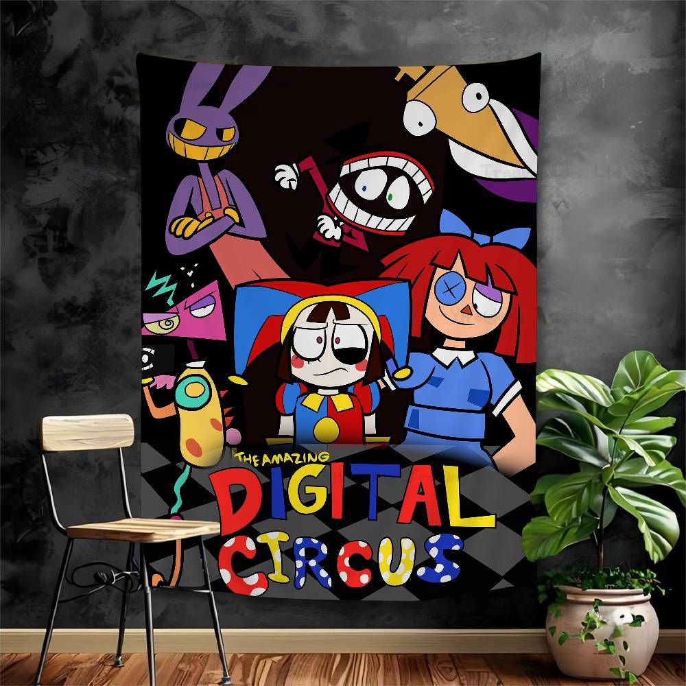 

Digital Circus Hanging Bohemian Tapestry Hanging Tarot Hippie Wall Rugs Dorm Wall Hanging Home Decor 74x94cm(29x37in)