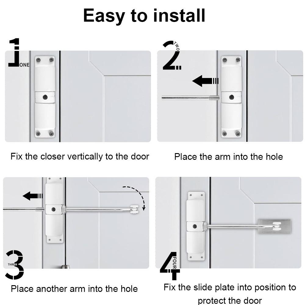 Adjustable Automatic Door Closer Metal Door Gate Closer Universal Household Door Closers  Home