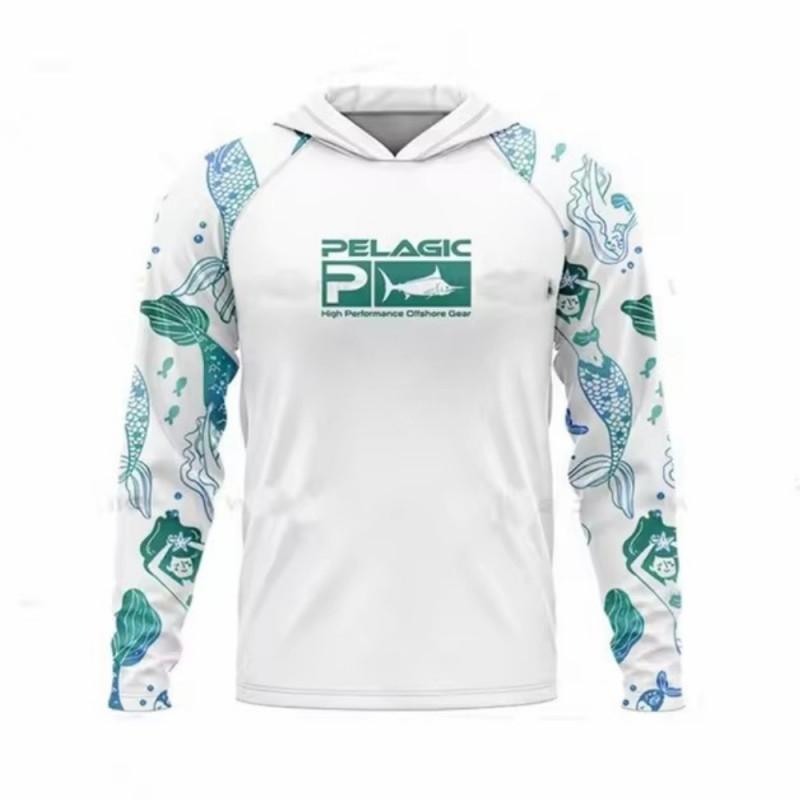 Herren PELAGIC Langarm Kapuzen-Angelanzug Mit UV-Sonnenschutz UPF50 + Luya