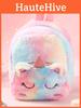 Unicorn Plush Childrens Backpack With Air Cushion Straps For Girls Daily Use