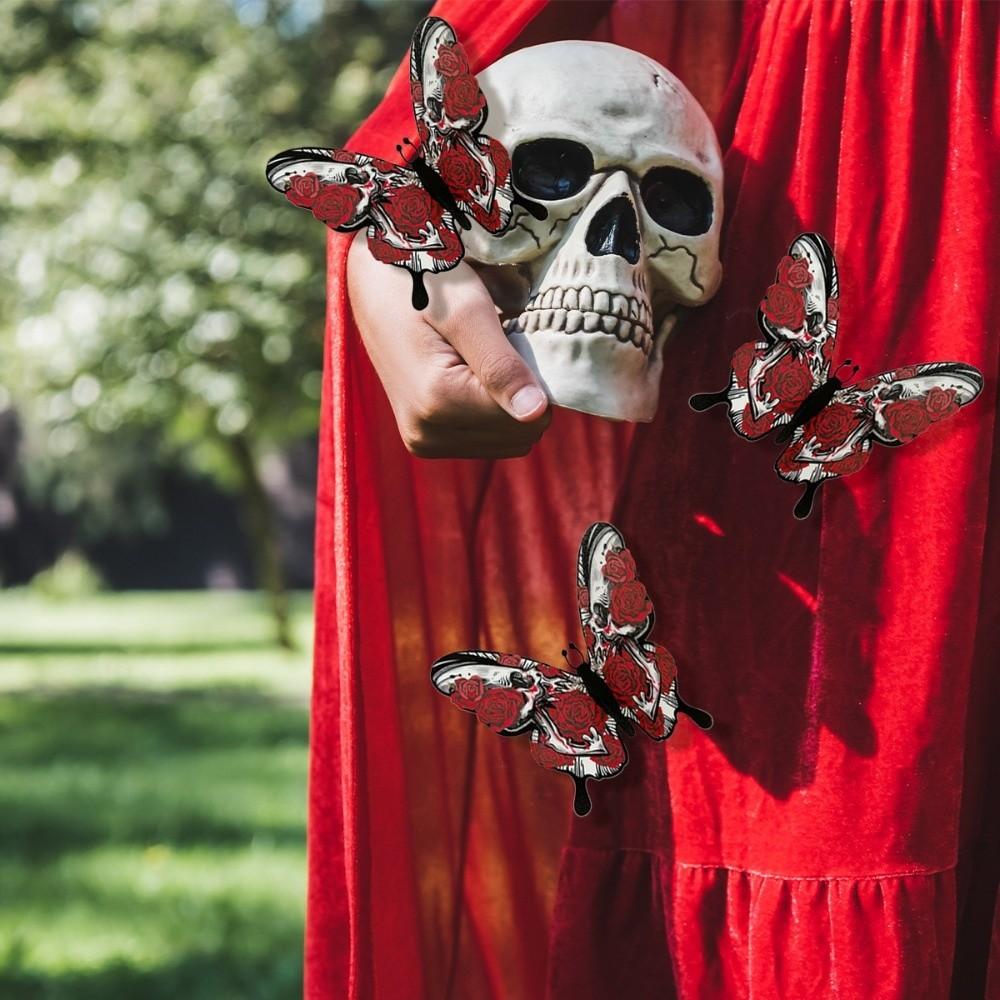 PVC Helovīna sienas uzlīmes Izgrieztas 3D tauriņu tapetes Dekāls Mājas dekorācija