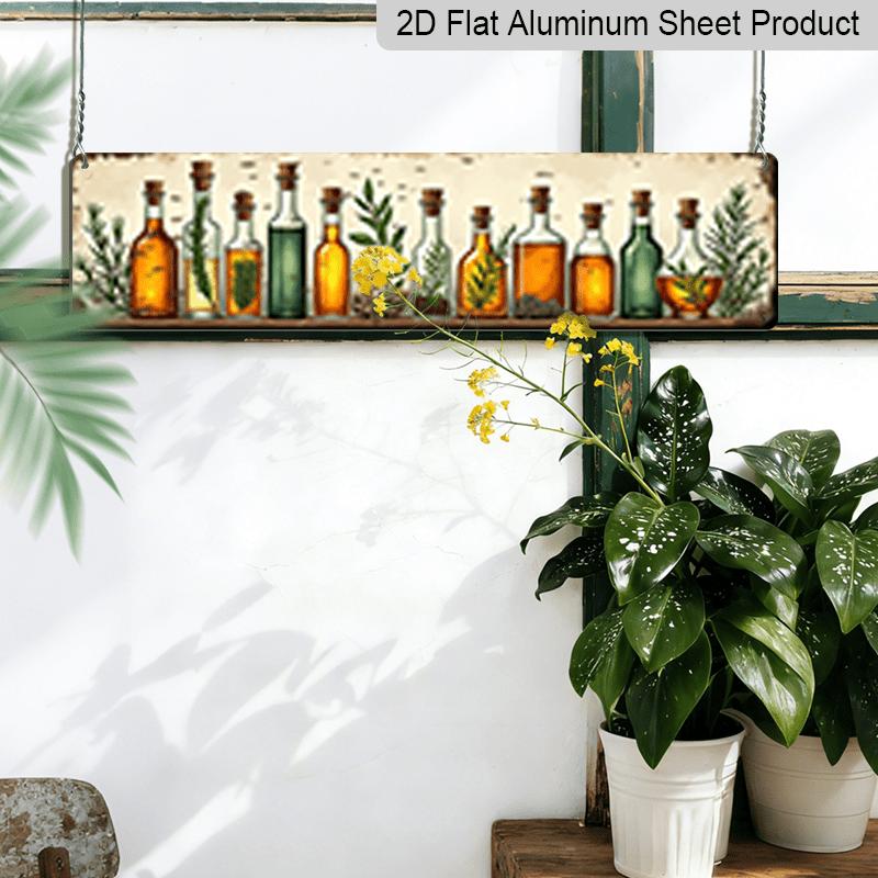 Featuring Rustic Herb Bottle Artwork - Aluminum Decorative Sign. This Vintage Apothecary Sign Is Perfect for Kitchen and Farmhouse Decor, Showcasing