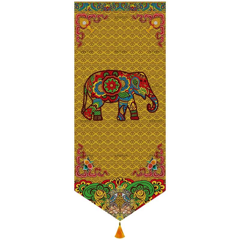 

Southeast Asia Homestay Beam Decoration Velcro Triangular Long Curtain Thai Door Layout Gold Fabric Curtain Partition Curtain 25x60cm&Velcro