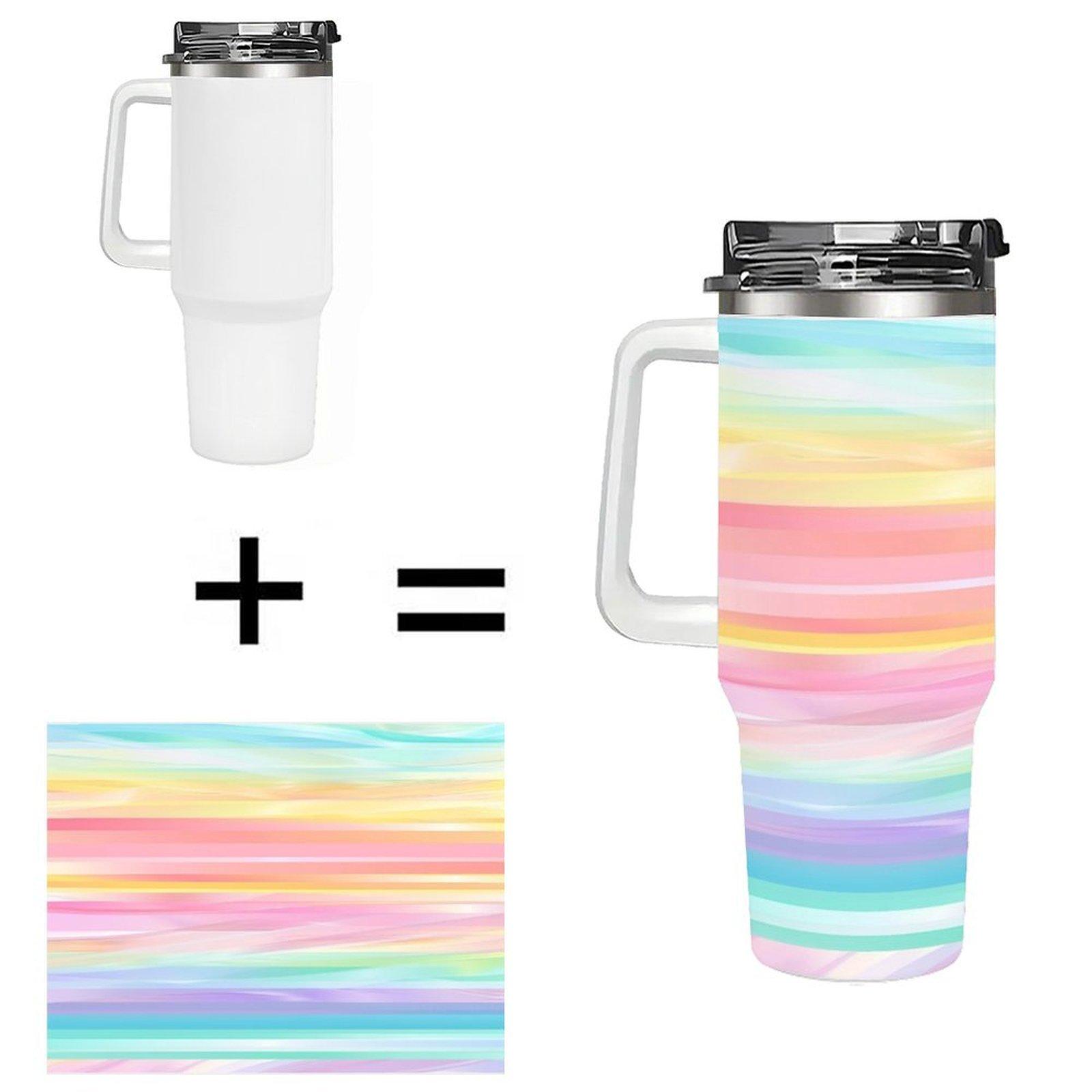 Drop Shipping  40oz Double Wall Vacuum Sublimation Tumbler With Handle Straw Stainless Steel Car Cup For Outdoor Road Trip 40oz(1133.98g) белый