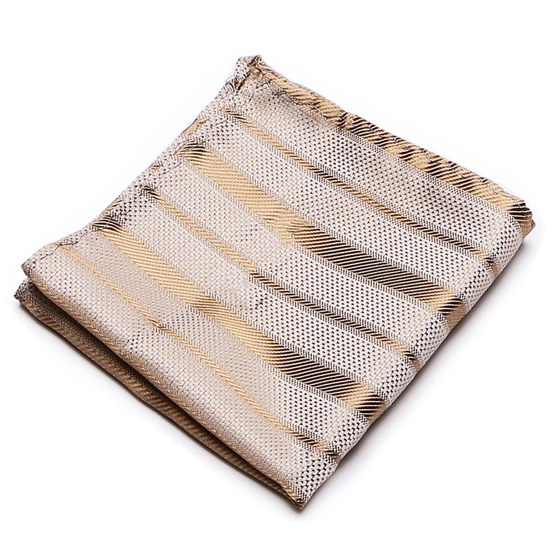 Men's Striped Jacquard Pocket Square for Weddings and Business Suits
