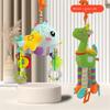 Pull String Baby Rattle Toy, Stroller Hanging Pendant, Sensory Grasp Training Toy, Car Seat Hanging Soothing Toy for Newborn Infant 0‑12 Months
