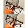 Fashion Leopard Print Eyewear Aesthetic Oversized Frame Clear Lens Specs Classic Square Optical Glasses Acetate Material