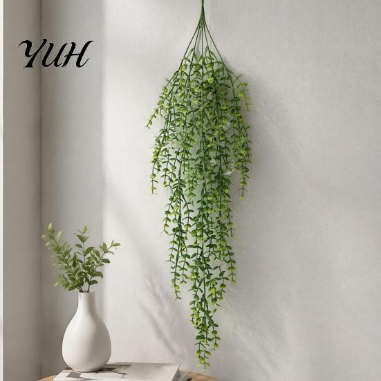 Realistic Plastic Vines 1/3/4Pcs Hanging Artificial Flower Decoration, UV Resistant Fake Fern & Floral Wedding Party Flowers Vine, Wall Faux
