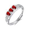 European and American Style S925 Whole Body Sterling Silver Ring Female, Natural Crystal Stone Topaz Hand-inlaid Live Row Ring