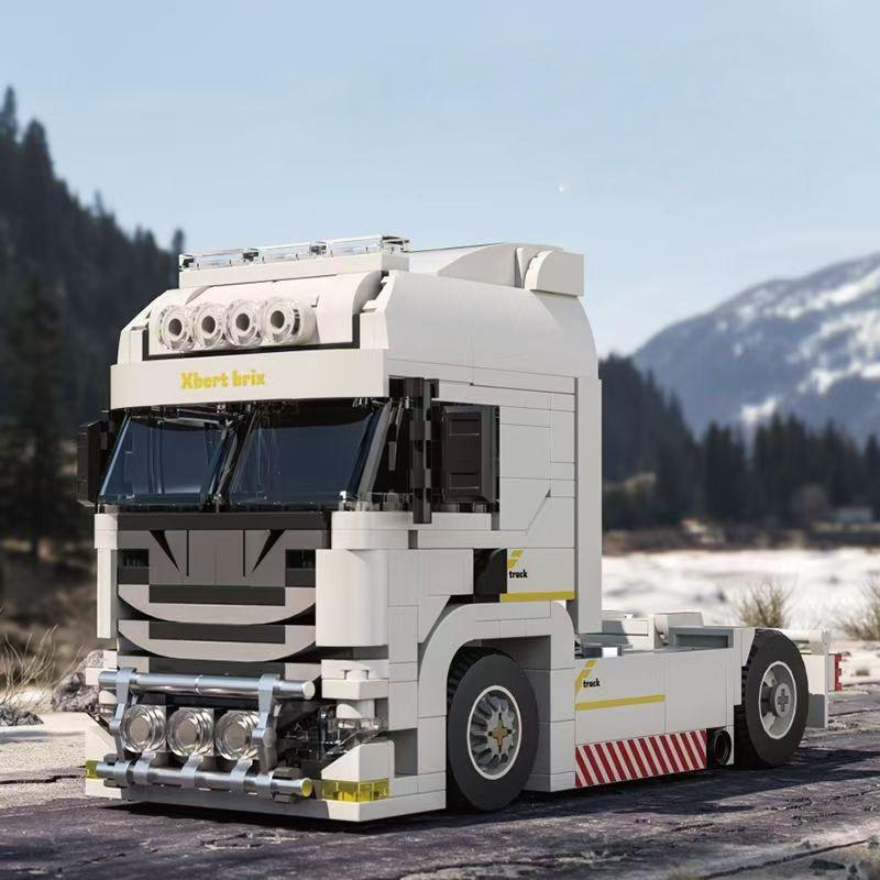 Attractive Glasses 420Pcs European Truck Head Building Blocks Connectable Container Trailer Model Bricks Educational Diy Toys For Gifts