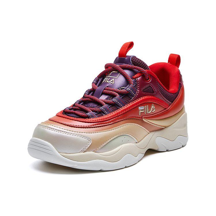 FILA Ray Fabric Synthetic Leather Versatile Casual Mid-Top Lifestyle Shoes Women Shoes Red Brown F12W011106FCB