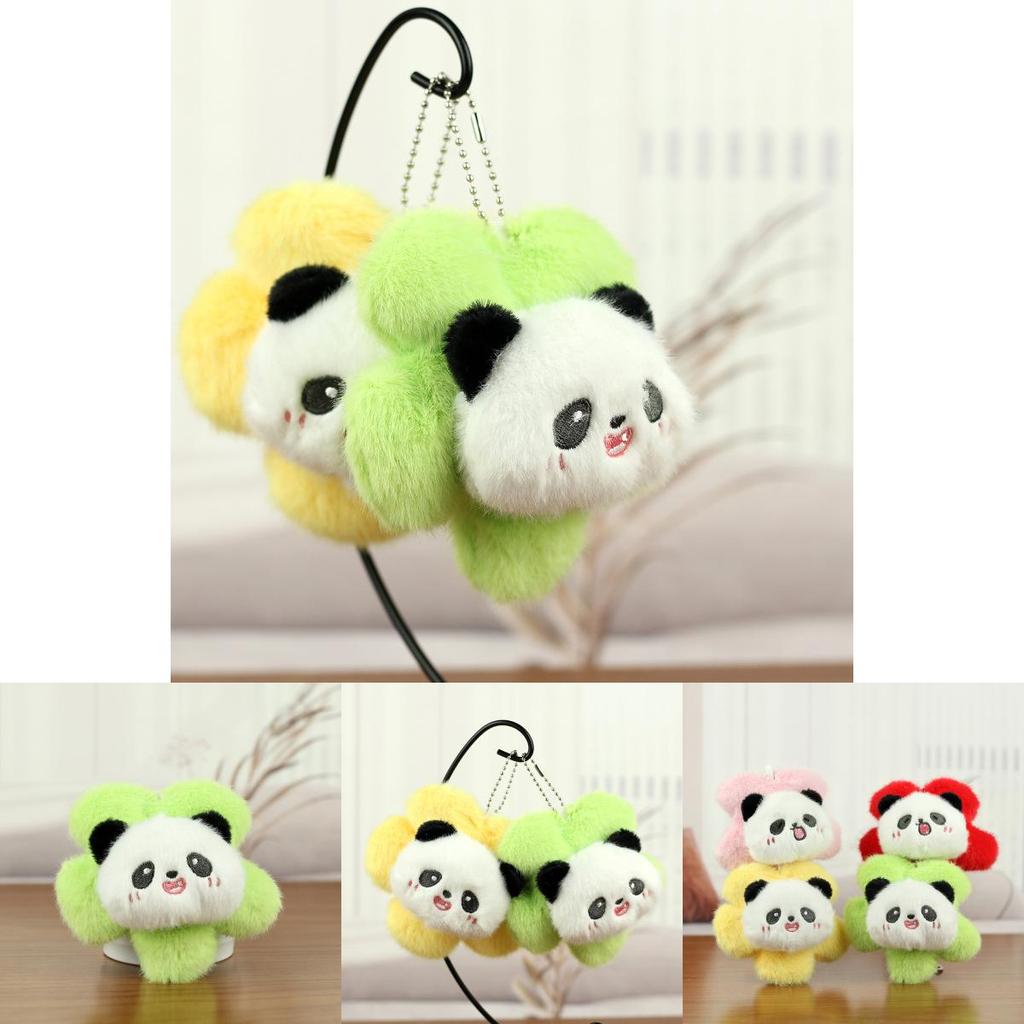 Soft And Cuddly Panda Plush Toy With Lovely Floral Features Perfect For Keychains
