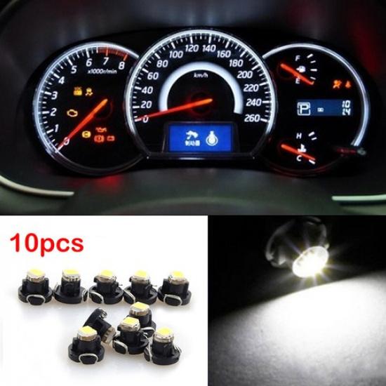 10x Pure White T5/T4.7 Neo Wedge LED Instrument Cluster Panel Dash Light Bulbs