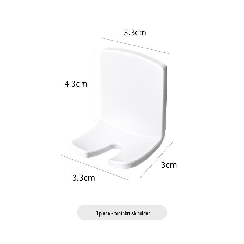 

Punch-Free Wall-Mounted Electric Toothbrush Holder – Minimalist Bathroom Organizer білий