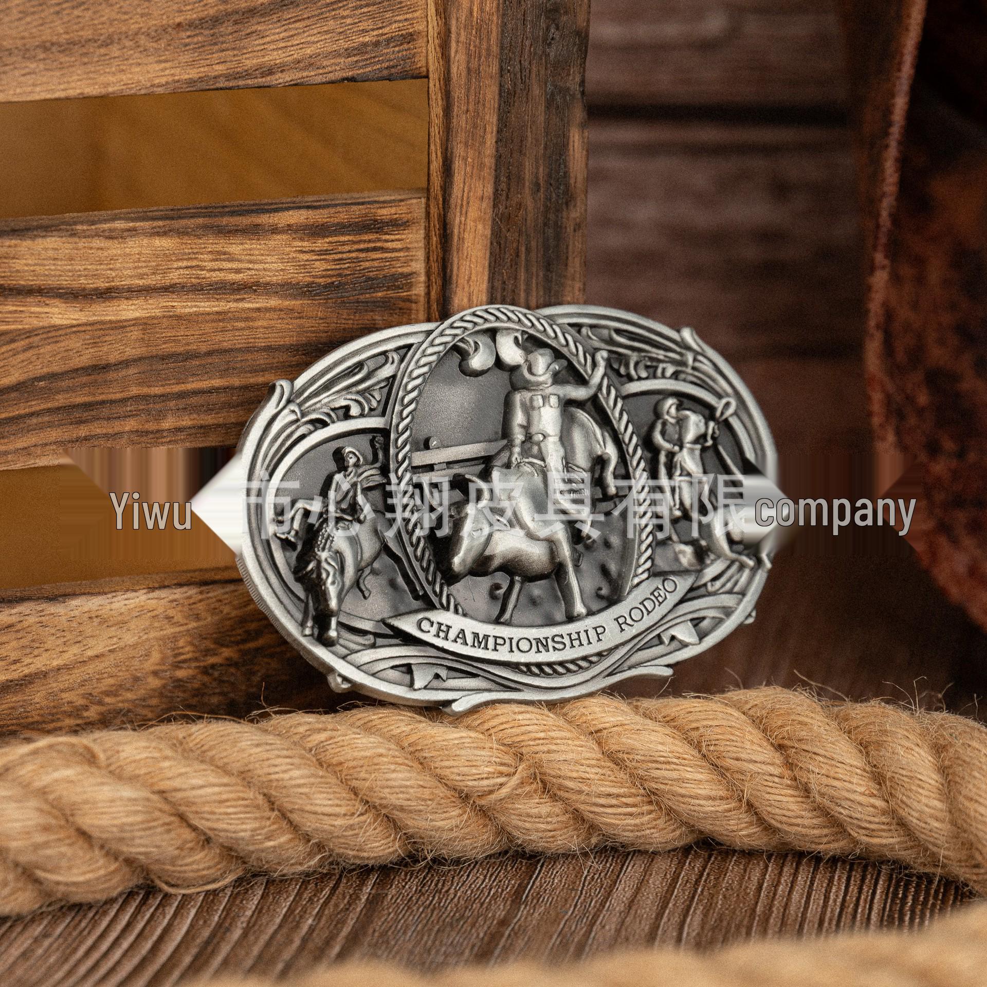 Cross Retro Double Ponytail Denim Knight Zinc Alloy Unisex Belt Buckle