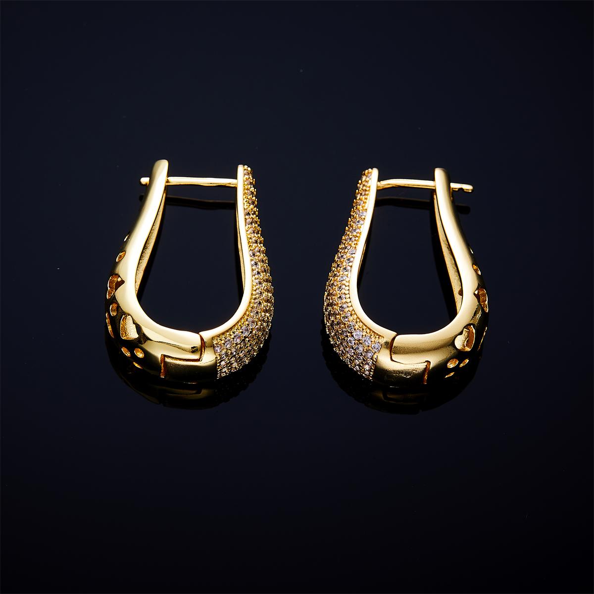 

SIPENGJEL Класичні сережки-кільця з повним цирконом для жінок, геометричні сережки-підвіски золотого кольору, весільні ювелірні вироби, подарунки 2023 золотий