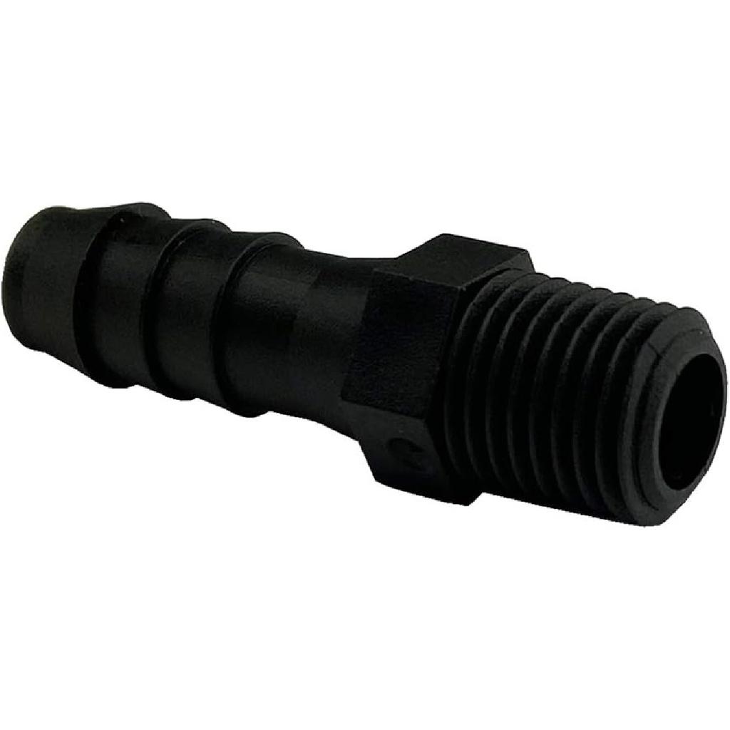 20 pcs 3/8" Barb x 1/4" NPT Male Connector, Plastic Hose Barb Fitting, Adapter, Industrial Hose Barb to Pipe Fittings Connect