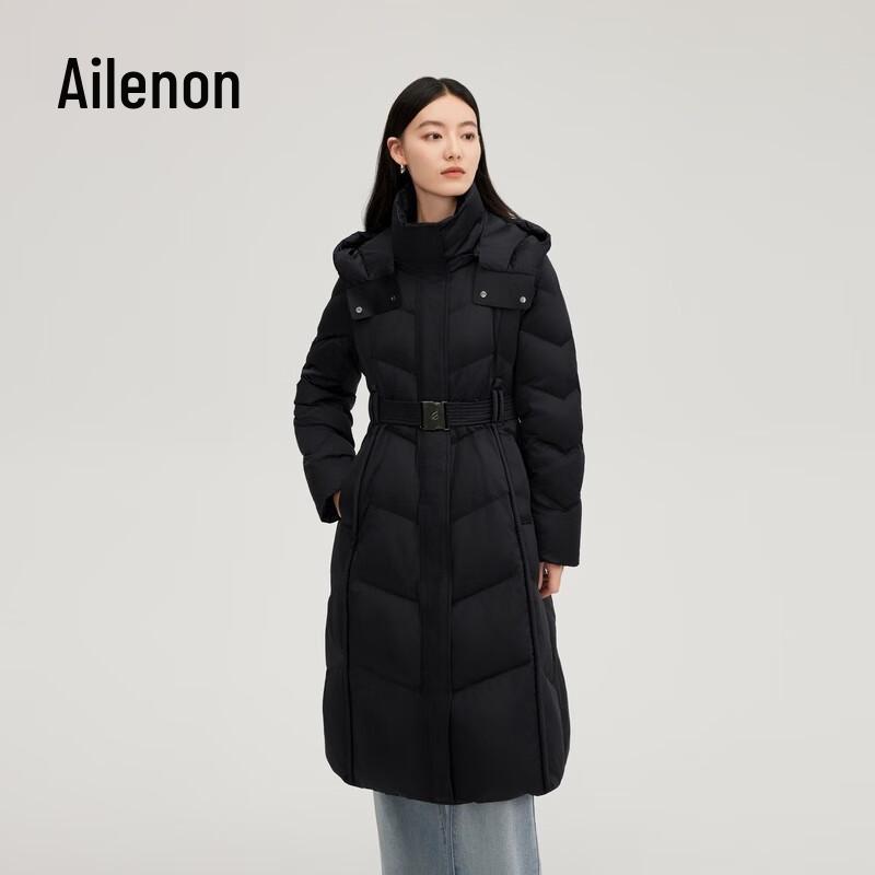 Ailolaiyi Women's Elegant Cinch-Waist Long Down Coat