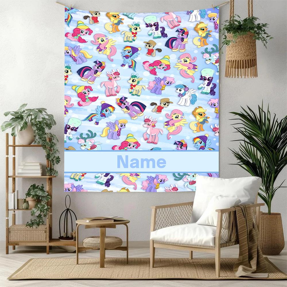 Little Pony Custom Your Name Wall Decor Tapestry Art For Pet Memorial Birthdaywedding Party Backdrop Family Gift