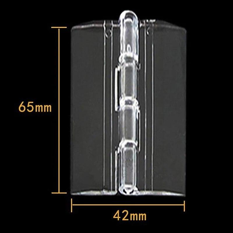 10pcs 25x33/30x33/45x38/65x42/42x100/42x200/45x150/45x300mm Plastic Folding Hinge Transparent Glass Hinge Durable Transparent Transparent Acrylic