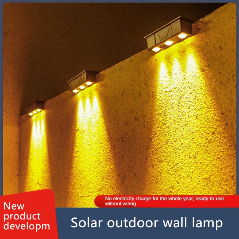 Solar Outdoor Wall Lamp Easy Installation High Quality Ambient Lighting Decorative Lamp Multi-functional Design Low Maintenance