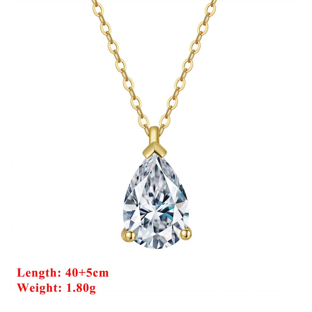 EFFIE QUEEN Chic 925 Sterling Silver Pendant Necklace Feature Water Drop, Round, Oval and Square Zirconia Perfect Crafted APN10