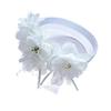 Korean Baby Girl Lace Flower Headband with 3D Beaded Design